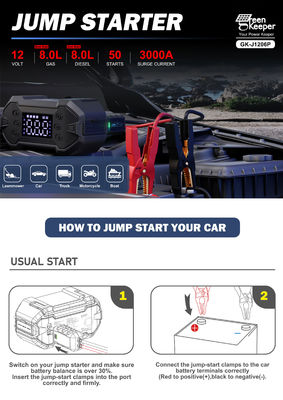 8.0L benzine draagbare powerbank multifunctionele auto springstarter met luchtcompressor voor alle auto's