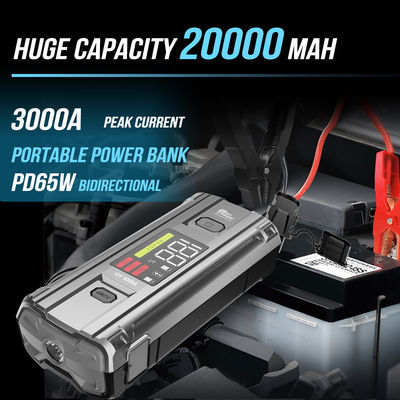 Multifunctionele 4 in 1 nood PD 65W 3000A Piekstroom Batterij Booster Power Bank Jump Starter
