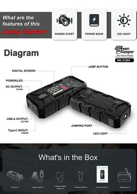 20000mah Portable Jump Starter Pack Utrai Booster 1500A met LED licht voor noodgevallen