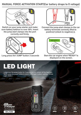 20000mah Portable Jump Starter Pack Utrai Booster 1500A met LED licht voor noodgevallen