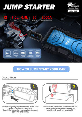 Motor start 16000mAh Car Jump Starter Power Bank 2000A 12V Draagbare batterij oplader
