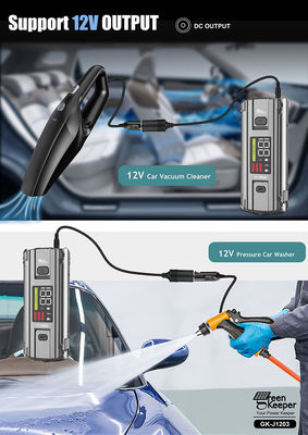 J1203 PD65W 12v 3000A High Power Car Jump Starter met zaklamp DC-uitgang voor kleine auto's