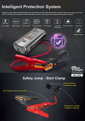 J1203 PD65W 12v 3000A High Power Car Jump Starter met zaklamp DC-uitgang voor kleine auto's