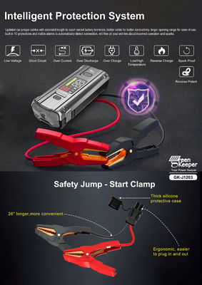 Auto noodbatterij J1203 Peak 3000A 20000mAh Boost Jump Starter voor 8.0L voertuigen