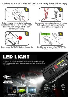 Autobatterij Jump Starter UltraSafe Supercapacitor 3000A Power Bank voor voertuigen Truck