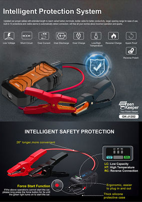 QC 18W Input GreenKeeper UltraSafe Super Capacitor 2000A Battery Jump Starter Met LED licht