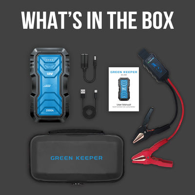 High Discharge 2000A Battery Booster Pack met multifunctionele USB-A oplaaduitgang